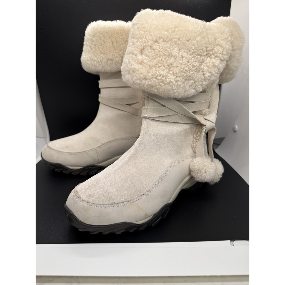 North Face Womens Primaloft Warm‎ Soft High Style Apres After Ski Boots Ivory 6
